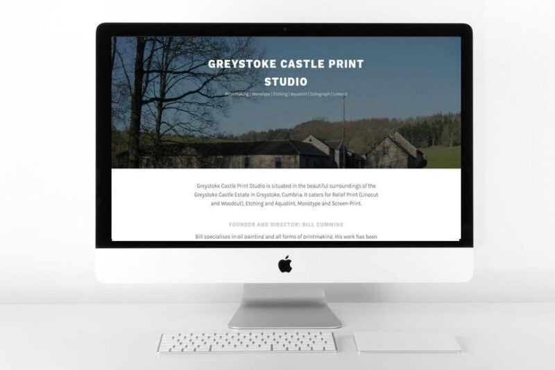 Greystoke Castle Print Studio Home Page WordPress Website Design