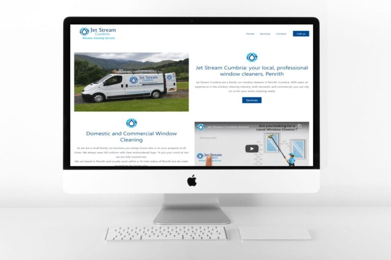 Jet Stream Cumbria Home Page on Monitor