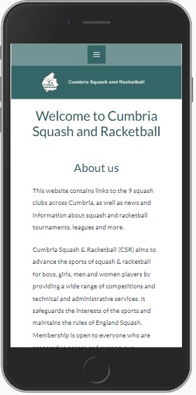 Cumbria Squash Home Page iPhone