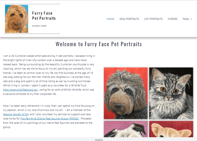 Furry Face Pet Portraits Home Page