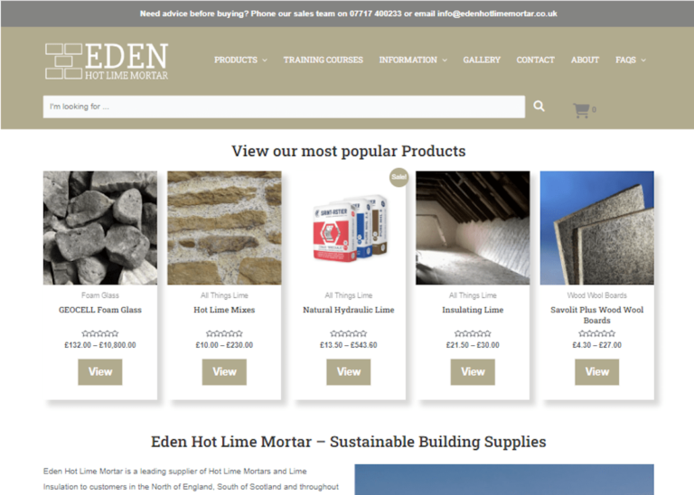 Eden Hot Lime Mortar Home Page