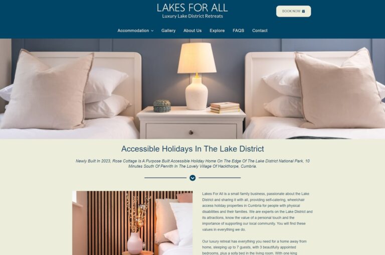 Home page of Lakes for All website
